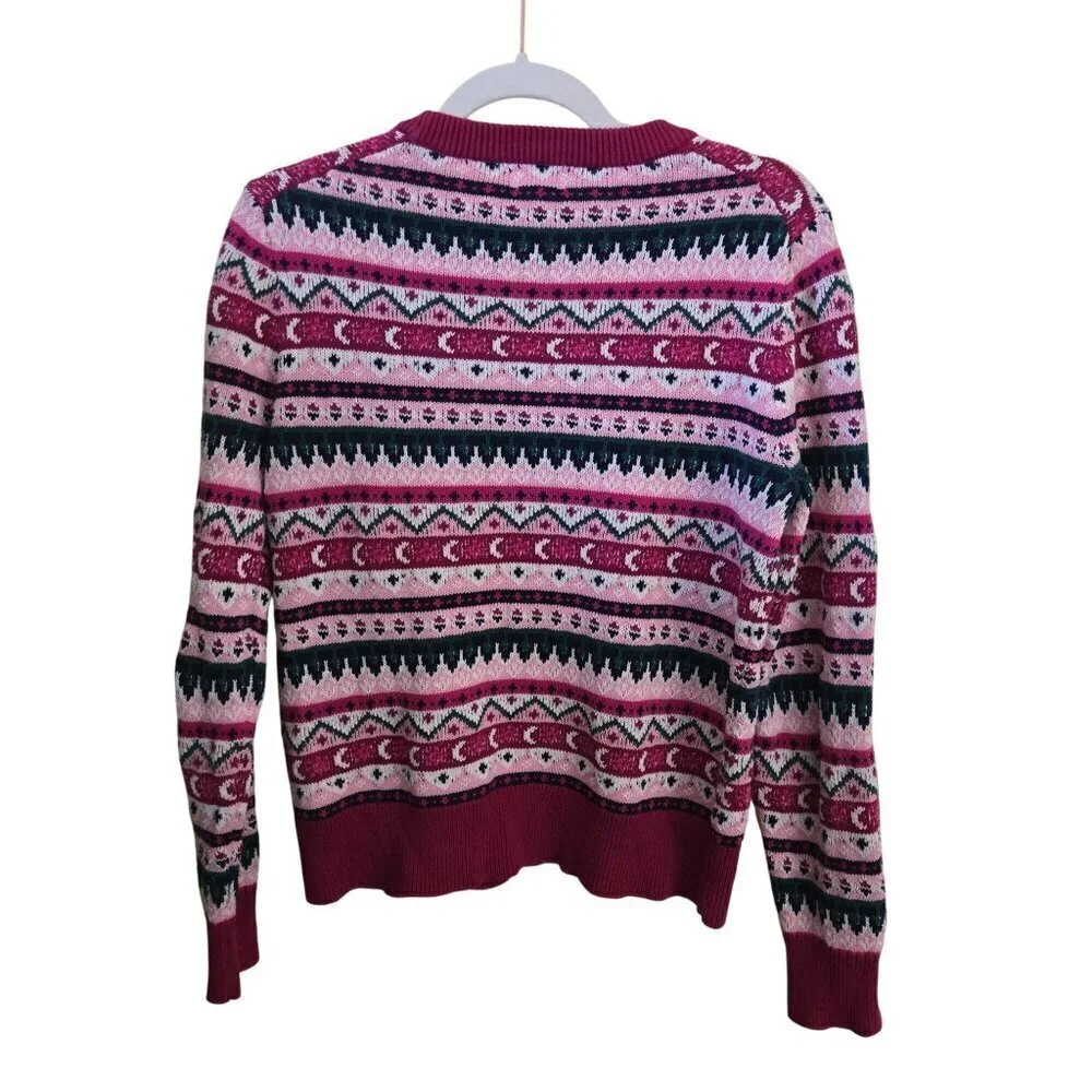 J.Crew Cotton Fair Isle Sweater Shades Of Pink Celestial Size M